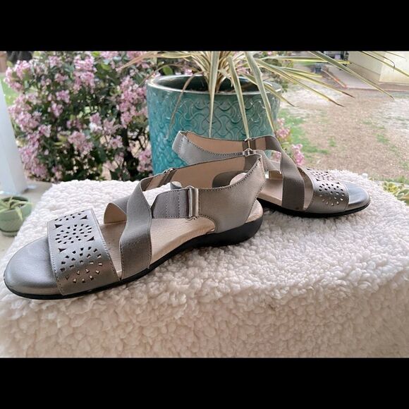 David Tate Leather Open Toe Casual Slingback - Picture 7 of 14